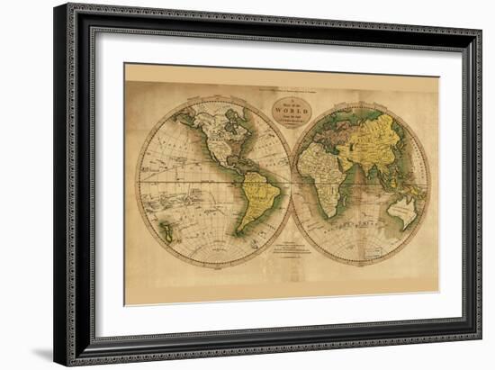 World Map-Mathew Carey-Framed Art Print