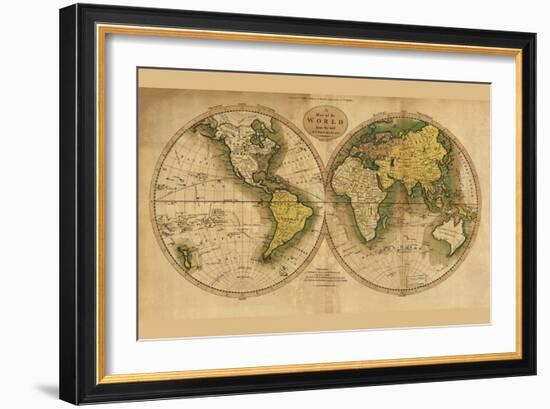 World Map-Mathew Carey-Framed Art Print