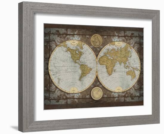 World Map-Elizabeth Medley-Framed Premium Giclee Print