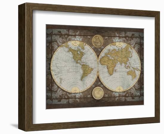 World Map-Elizabeth Medley-Framed Premium Giclee Print