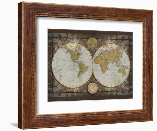 World Map-Elizabeth Medley-Framed Premium Giclee Print