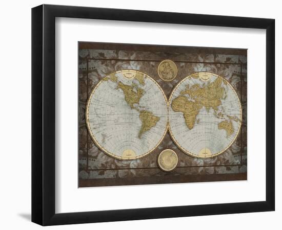 World Map-Elizabeth Medley-Framed Premium Giclee Print