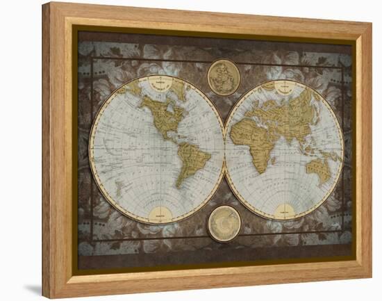 World Map-Elizabeth Medley-Framed Stretched Canvas