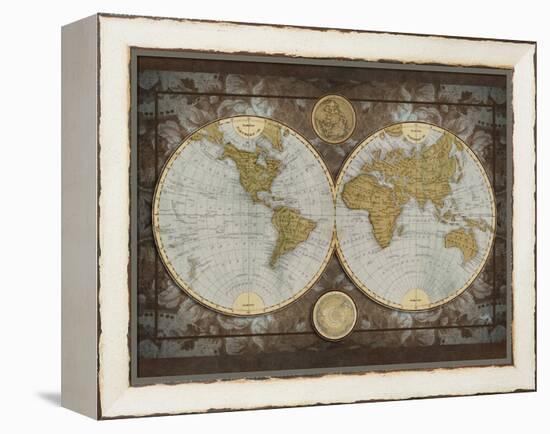 World Map-Elizabeth Medley-Framed Stretched Canvas