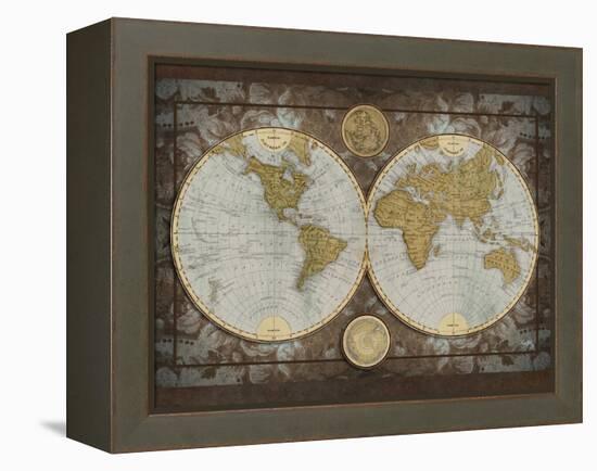 World Map-Elizabeth Medley-Framed Stretched Canvas