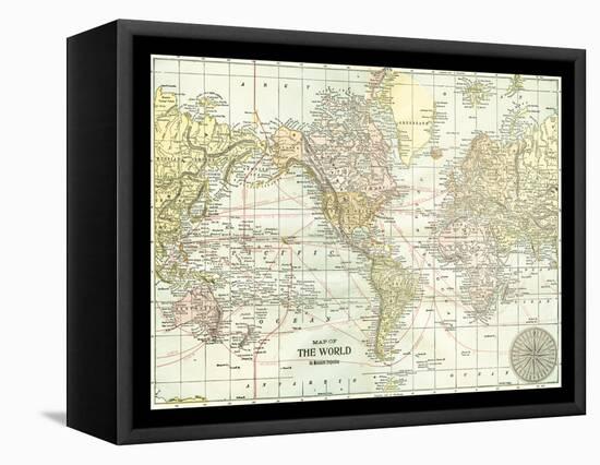 World Map-null-Framed Stretched Canvas