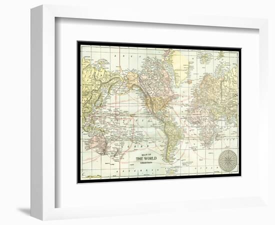 World Map-null-Framed Premium Giclee Print