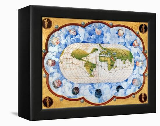 World Map-Battista Agnese-Framed Premier Image Canvas