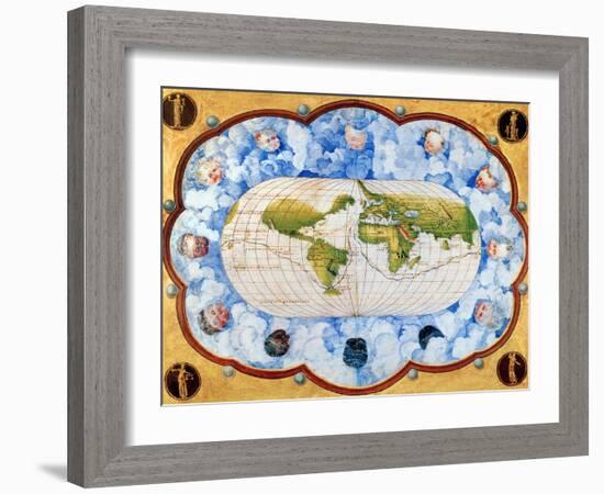 World Map-Battista Agnese-Framed Giclee Print