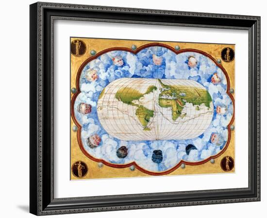 World Map-Battista Agnese-Framed Giclee Print