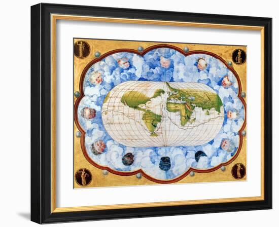 World Map-Battista Agnese-Framed Giclee Print