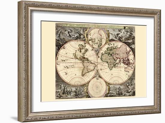 World Map-Nicolao Visscher-Framed Art Print