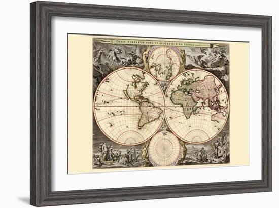 World Map-Nicolao Visscher-Framed Art Print