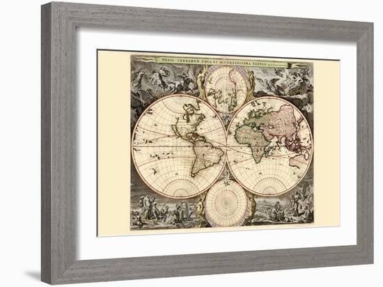 World Map-Nicolao Visscher-Framed Art Print