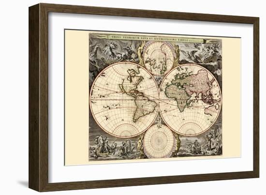 World Map-Nicolao Visscher-Framed Art Print