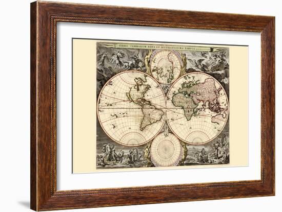 World Map-Nicolao Visscher-Framed Art Print