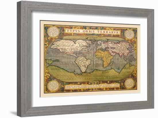 World Map-Abraham Ortelius-Framed Art Print