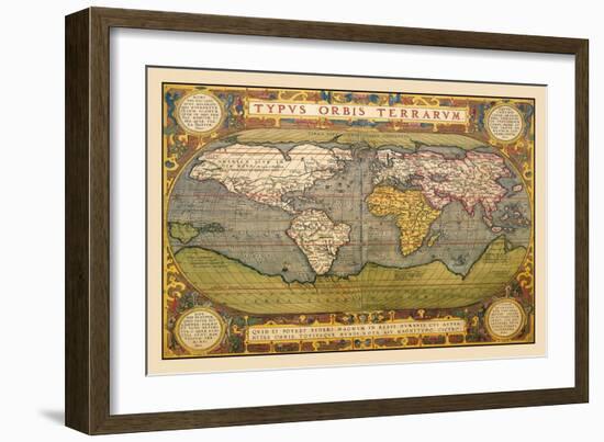 World Map-Abraham Ortelius-Framed Art Print