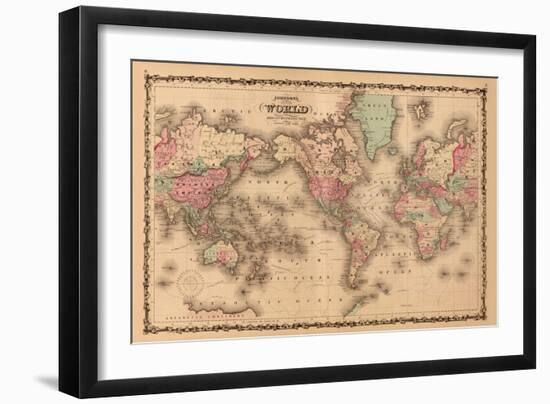 World Map-A.J. Johnson-Framed Art Print