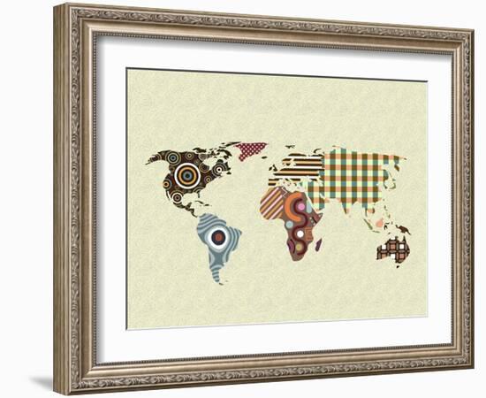 World Map-Lanre Adefioye-Framed Giclee Print