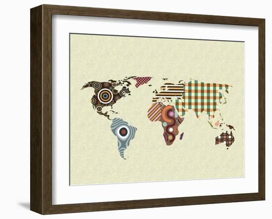 World Map-Lanre Adefioye-Framed Giclee Print