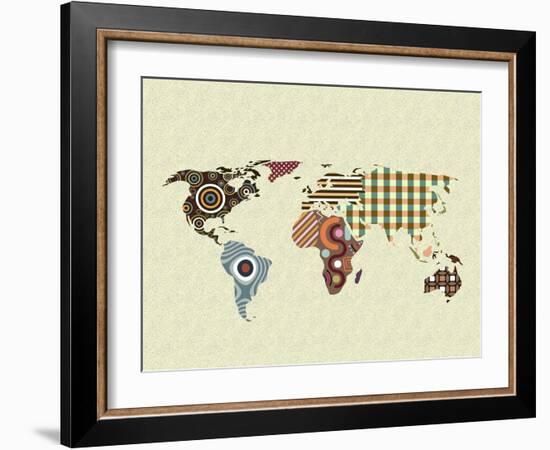 World Map-Lanre Adefioye-Framed Giclee Print