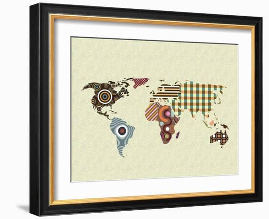 World Map-Lanre Adefioye-Framed Giclee Print