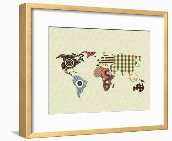 World Map-Lanre Adefioye-Framed Giclee Print