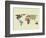 World Map-Lanre Adefioye-Framed Giclee Print