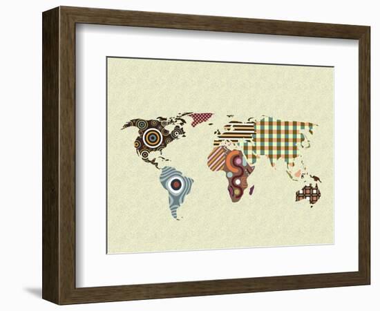 World Map-Lanre Adefioye-Framed Giclee Print