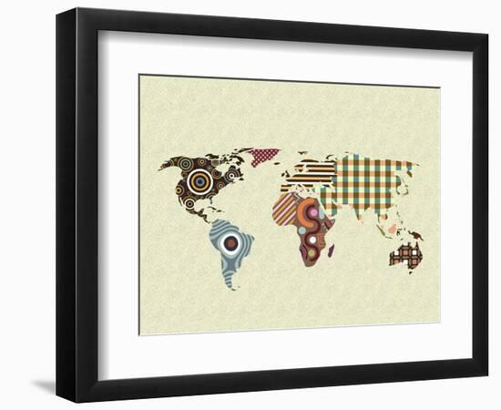 World Map-Lanre Adefioye-Framed Giclee Print