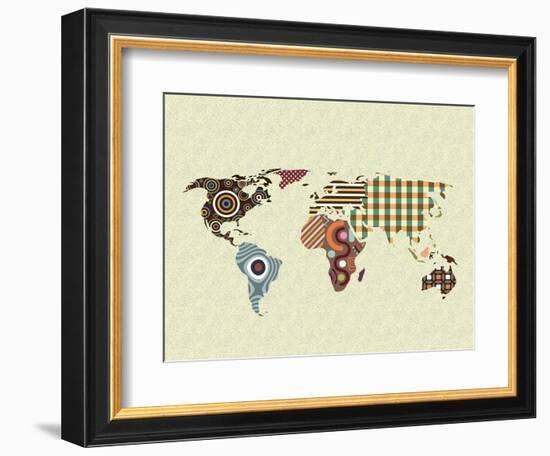 World Map-Lanre Adefioye-Framed Giclee Print