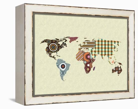 World Map-Lanre Adefioye-Framed Premier Image Canvas