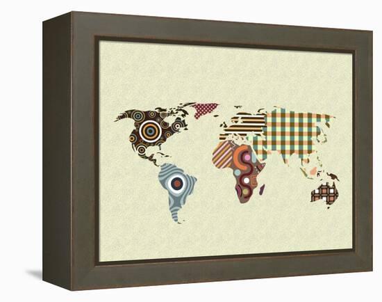 World Map-Lanre Adefioye-Framed Premier Image Canvas