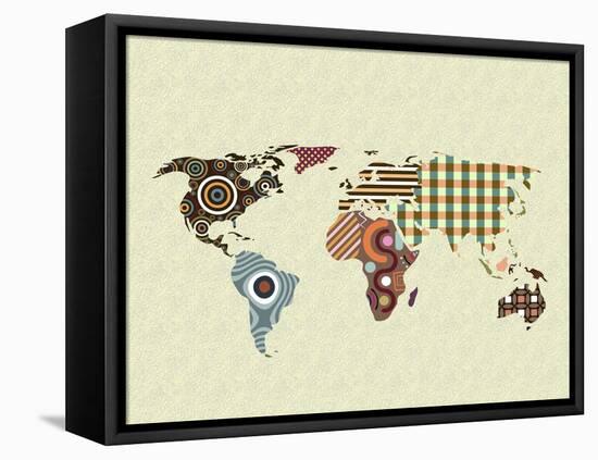 World Map-Lanre Adefioye-Framed Premier Image Canvas