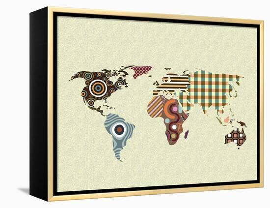 World Map-Lanre Adefioye-Framed Premier Image Canvas