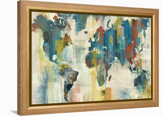 World Map-Eric Yang-Framed Stretched Canvas