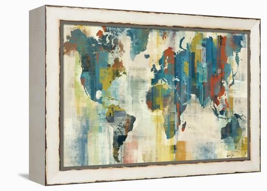 World Map-Eric Yang-Framed Stretched Canvas