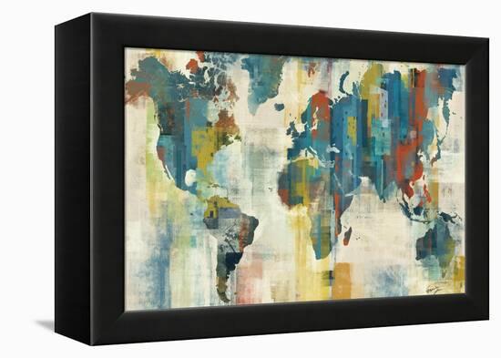 World Map-Eric Yang-Framed Stretched Canvas