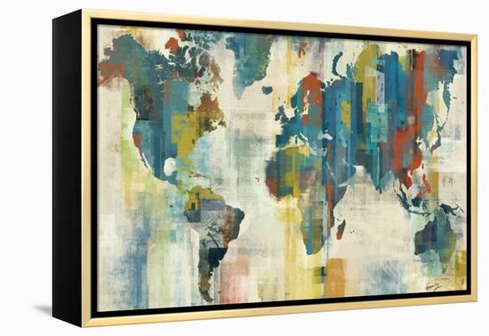 World Map-Eric Yang-Framed Stretched Canvas