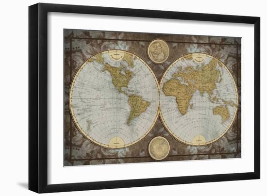 World Map-Elizabeth Medley-Framed Premium Giclee Print