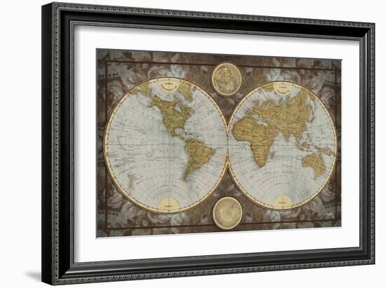 World Map-Elizabeth Medley-Framed Premium Giclee Print