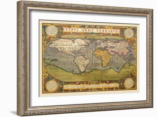 World Map-Abraham Ortelius-Framed Art Print