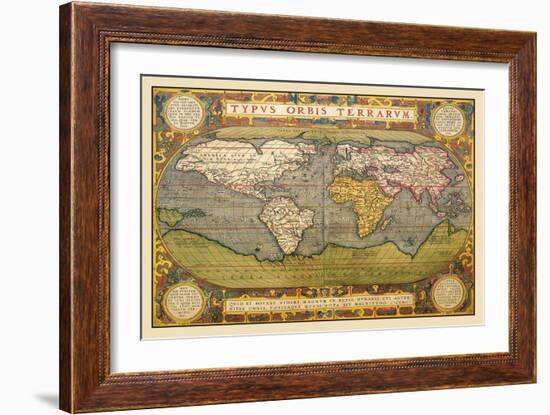 World Map-Abraham Ortelius-Framed Art Print