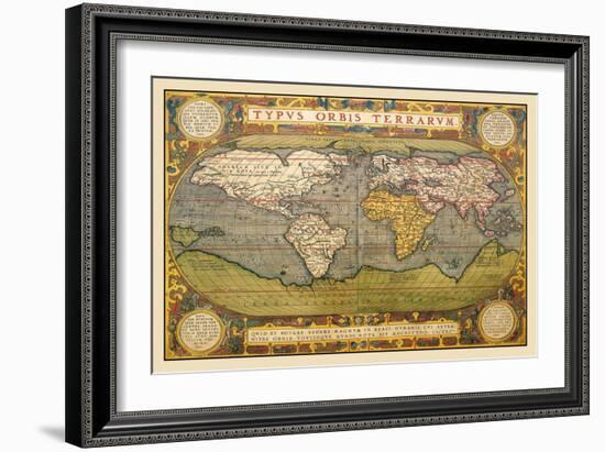 World Map-Abraham Ortelius-Framed Art Print