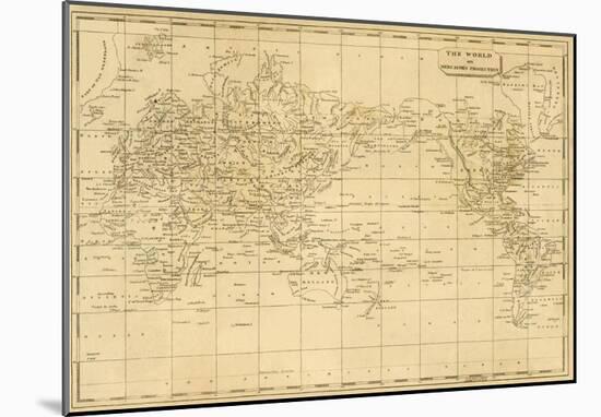 World Mercator's Projection, c.1812-Aaron Arrowsmith-Mounted Art Print