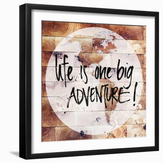 World on Wood-Sd Graphics Studio-Framed Premium Giclee Print