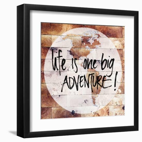 World on Wood-Sd Graphics Studio-Framed Art Print