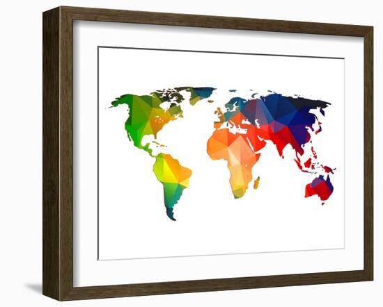 World Polygon Map 1-NaxArt-Framed Art Print