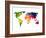 World Polygon Map 1-NaxArt-Framed Art Print